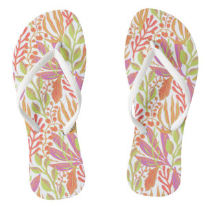Vibrant colour print orange lime jandals