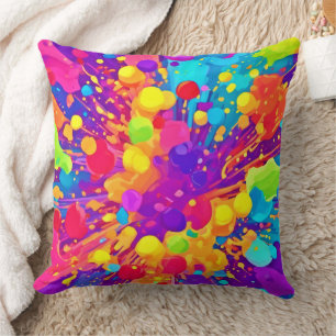 Vibrant Colour Spatter Cushion