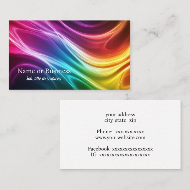 Vibrant colour swirls business card (Front/Back)