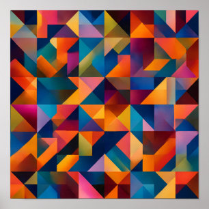 Vibrant Colour Theory Art: Chroma Flow Tessellatio Poster