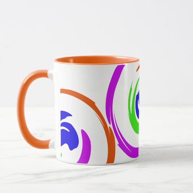 Vibrant Coloured Modern Artistic Design Mug (Left)