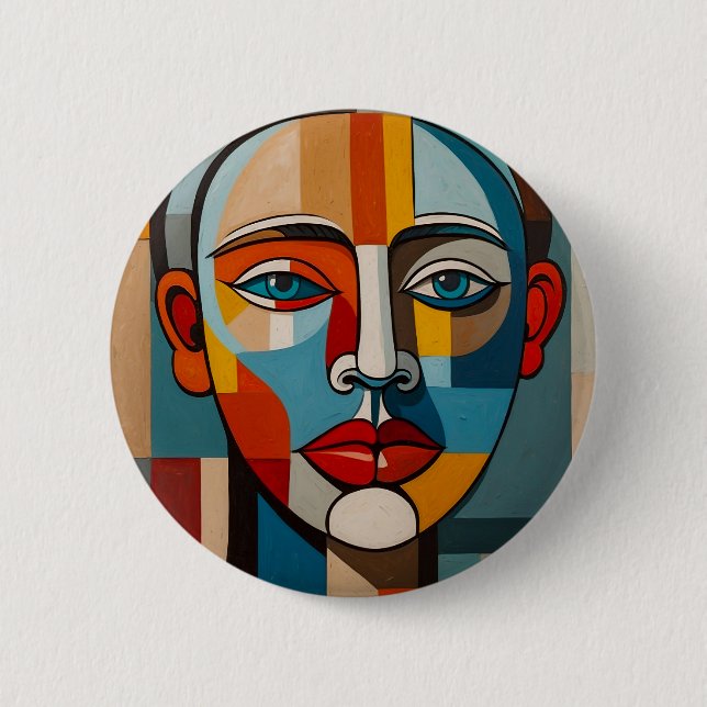 Vibrant Colourful Abstract Face Painting  6 Cm Round Badge (Front)