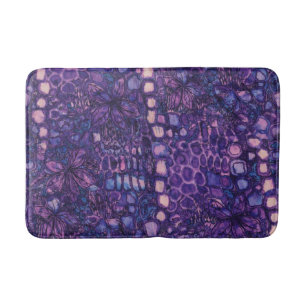 Vibrant Colourful Abstract Floral Pattern Bath Mat