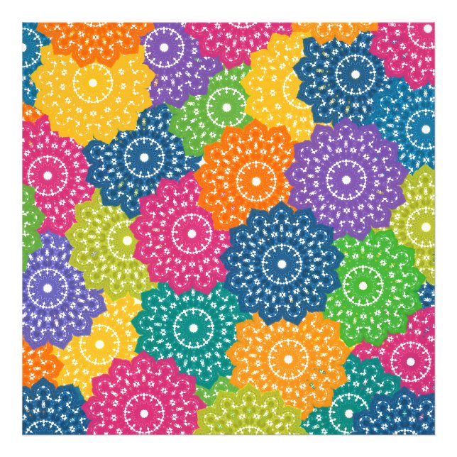 Vibrant Colourful Abstract Flowers Photo Print (Front)