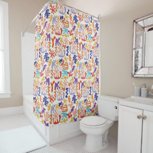 Vibrant Colourful Abstract Print Shower Curtain