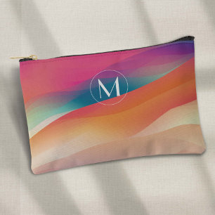 Vibrant colourful abstract simple monogram accessory pouch