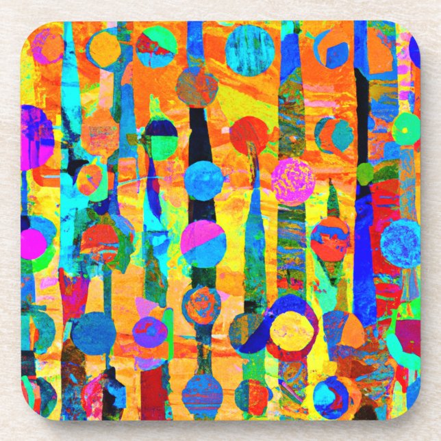Vibrant Colourful Balls Pattern Art Coaster (Front)
