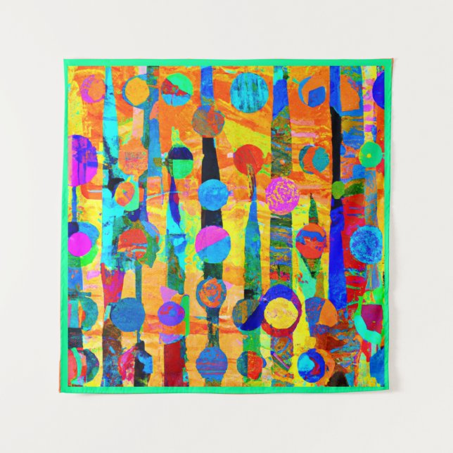 Vibrant Colourful Balls Pattern Art Tapestry (Front)