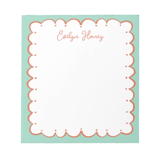 Vibrant Colourful Bold Colours Wavy Border Notepad (Front)