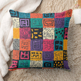 Vibrant Colourful Box Pattern (1) Cushion