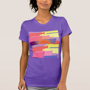 Vibrant Colourful Brush Strokes W/Sun Women's Tee
