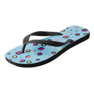 Vibrant Colourful Evil Eye Pattern Boho Summer Fli Jandals