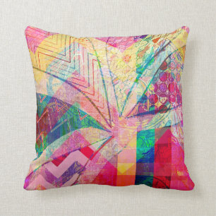 Vibrant Colourful Funky Abstract Girly Butterfly C Cushion