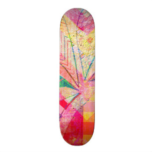 Vibrant Colourful Funky Abstract Girly Butterfly C Skateboard