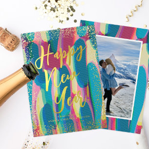 Vibrant Colourful Happy New Year Photo