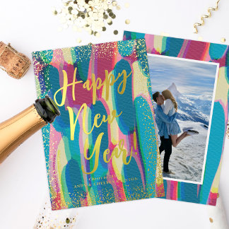 Vibrant Colourful Happy New Year Photo