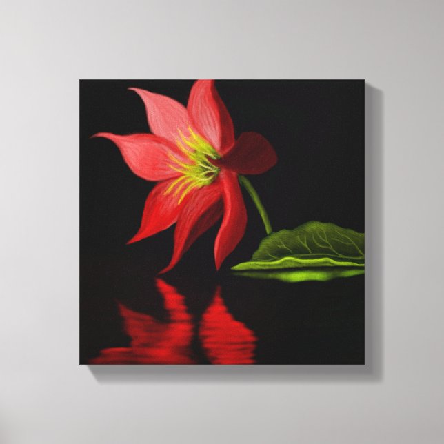 Vibrant Colourful Lily Pond Wrapped Canvas (Front)