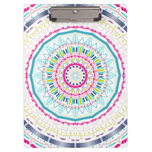 Vibrant Colourful Mandala Art Clipboard