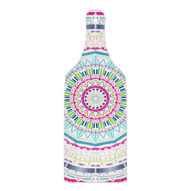 Vibrant Colourful Mandala Art Cutting Board (Front)