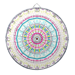 Vibrant Colourful Mandala Art Dartboard