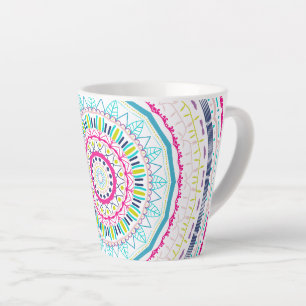 Vibrant Colourful Mandala Art Latte Mug