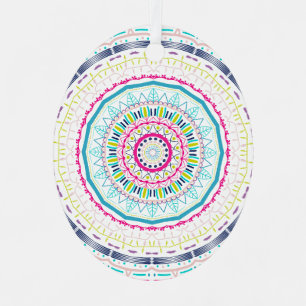 Vibrant Colourful Mandala Art Metal Tree Decoration