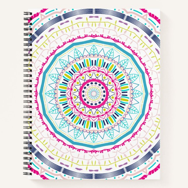 Vibrant Colourful Mandala Art Notebook (Front)