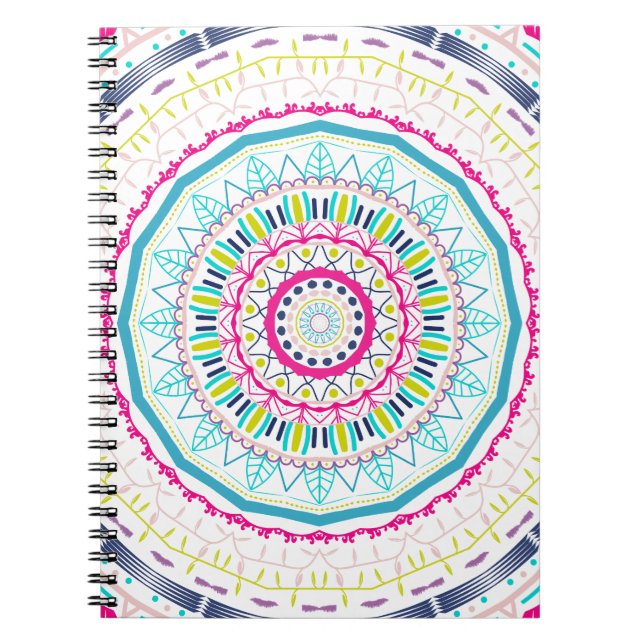 Vibrant Colourful Mandala Art Notebook (Front)