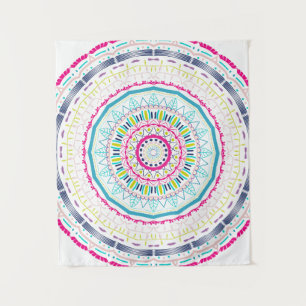 Vibrant Colourful Mandala Art Tapestry
