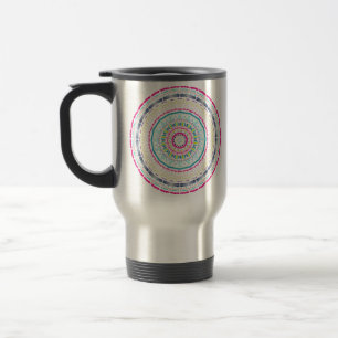 Vibrant Colourful Mandala Art Travel Mug