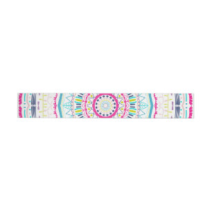 Vibrant Colourful Mandala Art Wraparound Address Label