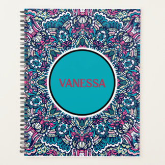 Vibrant Colourful Mandala Pattern Boho Hippie Prin Planner