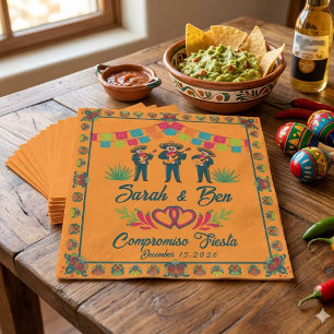 Vibrant Colourful Mexican Mariachi Band Fiesta Napkin