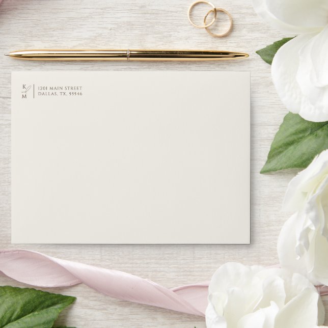 Vibrant Colourful Monogram Wildflower Bloom Weddin Envelope (Wedding)