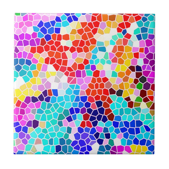 Vibrant Colourful Mosaic Pattern Tile (Front)