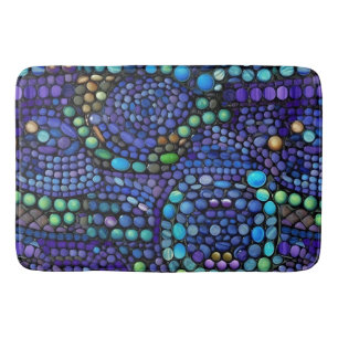 Vibrant Colourful Mosaic Tile Pattern Bath Mat