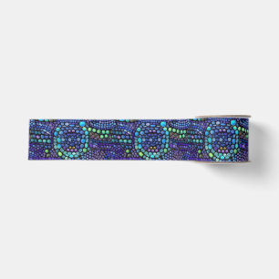 Vibrant Colourful Mosaic Tile Pattern Grosgrain Ribbon