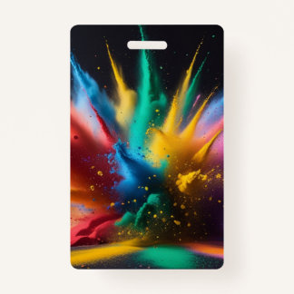Vibrant Colourful Powder Abstract ID Badge