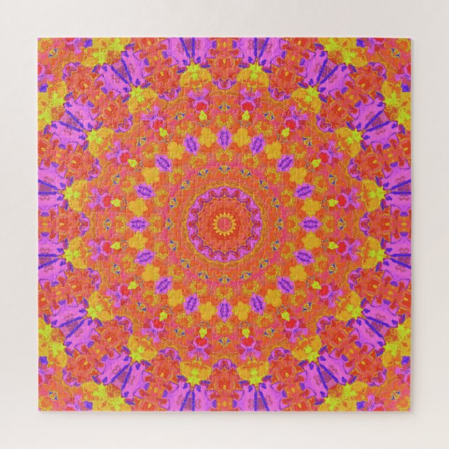 Vibrant Colourful Psychedelic Abstract Kaleidoscop Jigsaw Puzzle (Vertical)