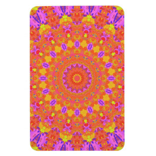 Vibrant Colourful Psychedelic Abstract Kaleidoscop Magnet