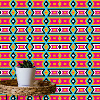 Vibrant Colourful Retro Memphis Geometric