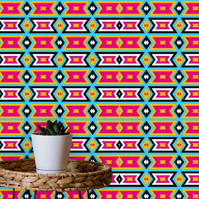 Vibrant Colourful Retro Memphis Geometric  Wallpaper (Creator Uploaded)