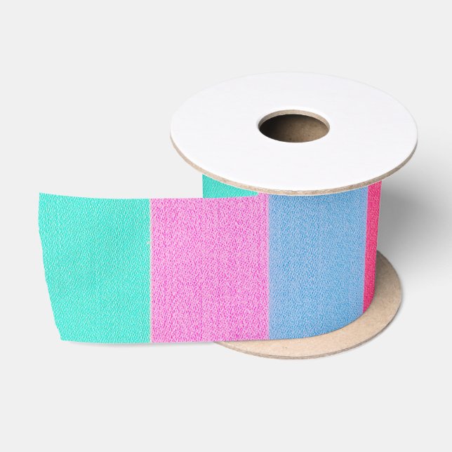 Vibrant Colourful Retro Stripes Satin Ribbon (Spool)
