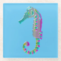 vibrant colourful Seahorse design