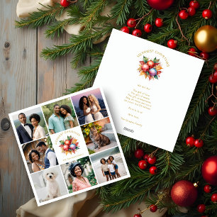 Vibrant Colourful Stylish Collage 8 Photos Family  Holiday Card
