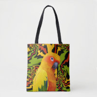 Vibrant Colourful Sun Conure Parrot