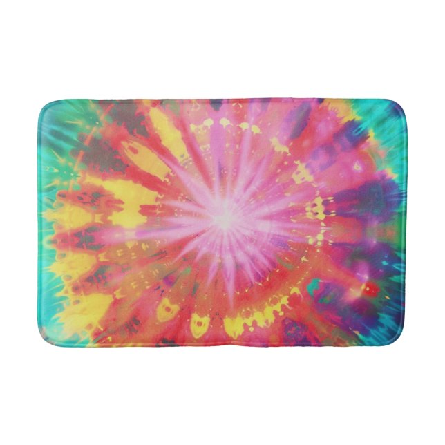 Vibrant Colourful Tie-Dye #1 Bath Mat (Front)