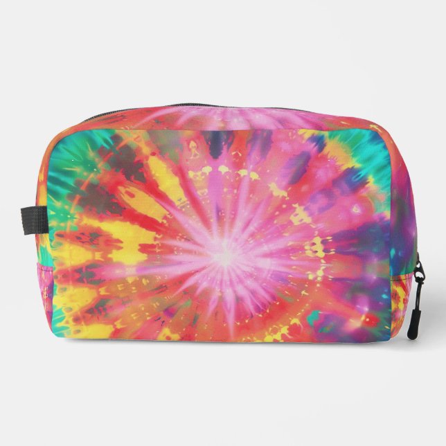 Vibrant Colourful Tie-Dye #1 Dopp Kit (Front)
