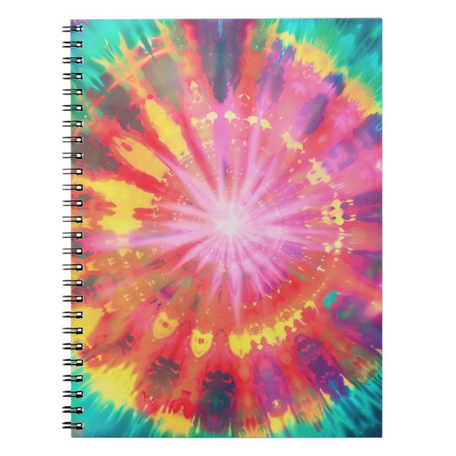 Vibrant Colourful Tie-Dye #1 Notebook (Front)