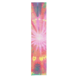 Vibrant Colourful Tie-Dye #1 Short Table Runner